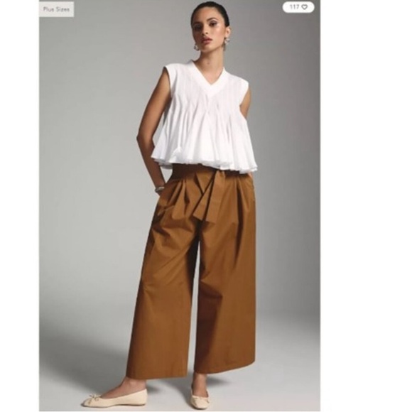 Anthropologie High-Waist Wide-Leg Pants in Brown - Picture 6 of 12